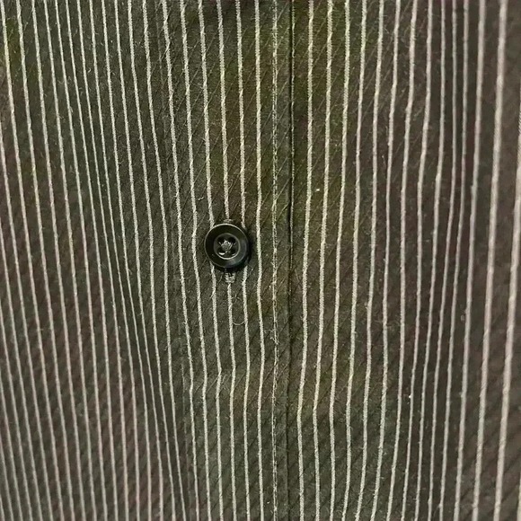 Axcess Mens Classic Fit Long Sleeve Button Down Dress Shirt Black Pinstripe XXL - Picture 13 of 16